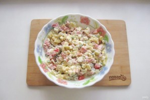 Салат с картошкой и ветчиной