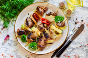 Шашлык с овощами в духовке Шашлык с овощами в духовке