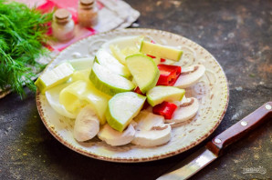 Шашлык с овощами в духовке Шашлык с овощами в духовке