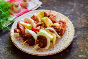 Шашлык с овощами в духовке Шашлык с овощами в духовке