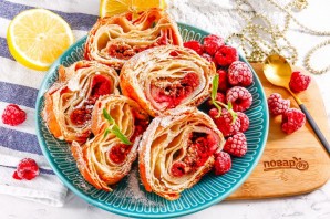 Штрудель с малиной