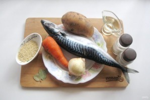 Суп из скумбрии с пшеном