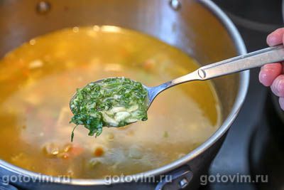 Суп минестроне с зеленым горошком