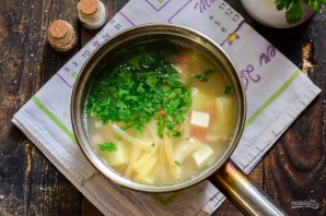 Суп с адыгейским сыром