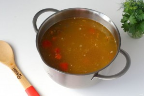 Суп с говядиной и машем