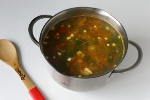 Суп с гречкой и фасолью