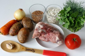 Суп с гречкой и фасолью