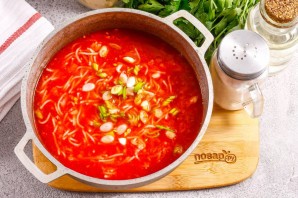 Томатный суп с вермишелью