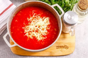 Томатный суп с вермишелью