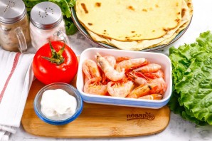 Тортилья с креветками