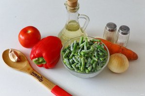 Тушеная зеленая фасоль