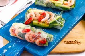 Жареные спринг-роллы с креветками