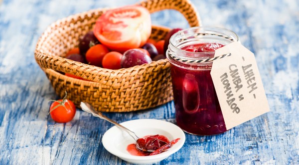 Джем из сливы и помидоров, пошаговый рецепт с фото Джем из сливы и помидоров, пошаговый рецепт с фото