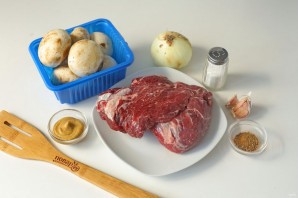 Говядина в рукаве с грибами