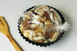 Говядина в рукаве с грибами