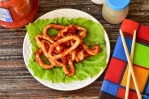 Кальмары в остром соусе Кальмары в остром соусе