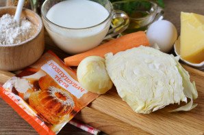 Капустная запеканка на кефире в духовке