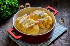 Картошка с беконом в микроволновке Картошка с беконом в микроволновке