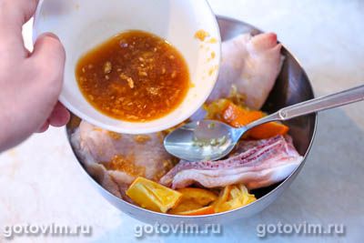 Куриные бедра, запеченные с апельсиновым маринадом Куриные бедра, запеченные с апельсиновым маринадом