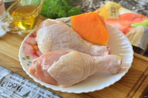 Куриные ножки с тыквой в духовке