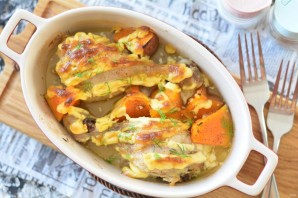 Куриные ножки с тыквой в духовке