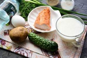 Окрошка на кефире и минералке с курицей Окрошка на кефире и минералке с курицей