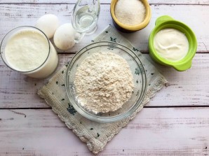Оладьи на кефире и сметане