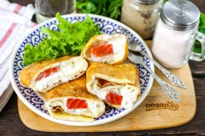 Омлет с лососем и сливочным сыром