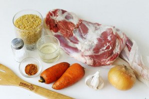 Плов из булгура с бараниной