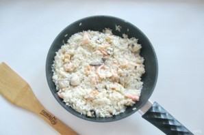 Ризотто с креветками и грибами