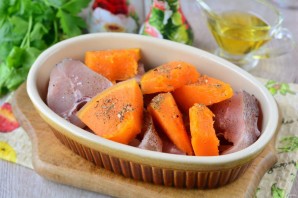 Рыба запеченная с тыквой