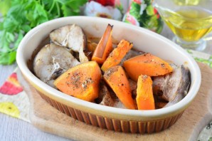 Рыба запеченная с тыквой