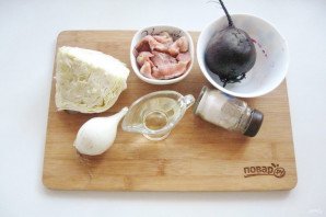 Салат из свеклы и красной рыбы