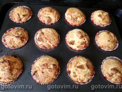 Творожные кексы в формочках с цукатами из папайей