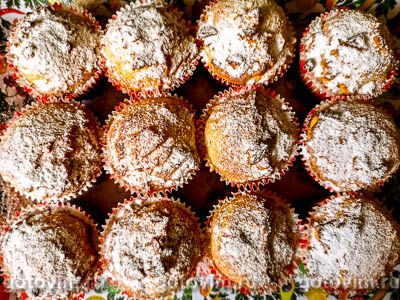 Творожные кексы в формочках с цукатами из папайей