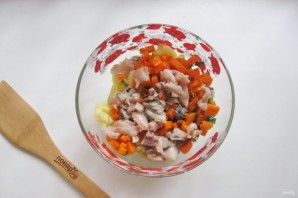 Винегрет со скумбрией