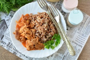 Бефстроганов с гречкой