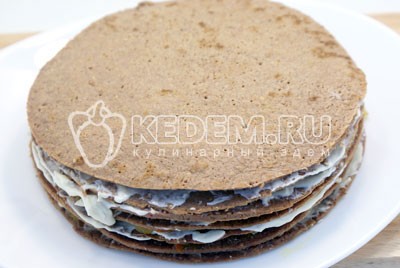 Блинный торт с печенью