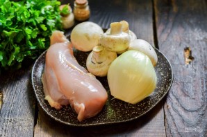 Диетический жульен с курицей Диетический жульен с курицей