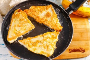 Конвертики из лаваша с творогом и бананом