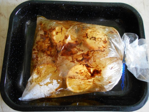 Курица, запеченная с апельсинами в горчичном соусе