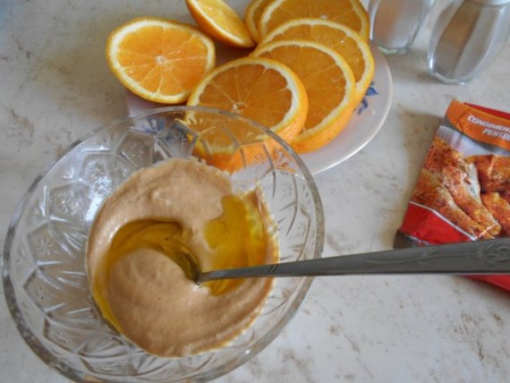 Курица, запеченная с апельсинами в горчичном соусе