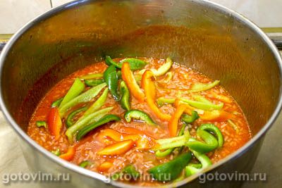 Лечо из болгарского перца с рисом на зиму