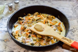 Мидии в сливочно-горчичном соусе