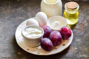 Оладьи со сливами Оладьи со сливами