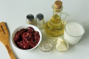 Печень в соусе "Бешамель"