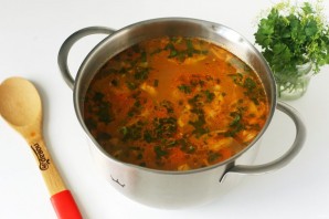 Щи с косервированным зеленым горошком