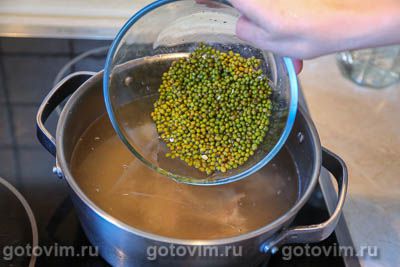 Суп из свиных ребрышек с машем и цветной капустой