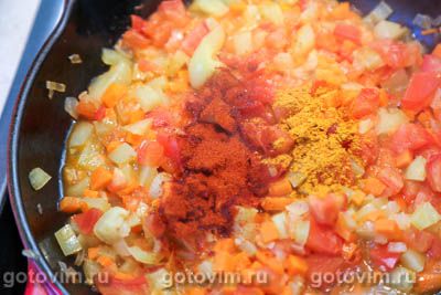 Суп из свиных ребрышек с машем и цветной капустой