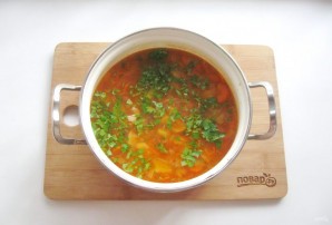 Томатный суп с фасолью и курицей